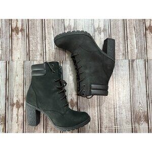 Timberland Tillston A1H1L Suede Lace Up High Heel Boot size 7 Black New brand